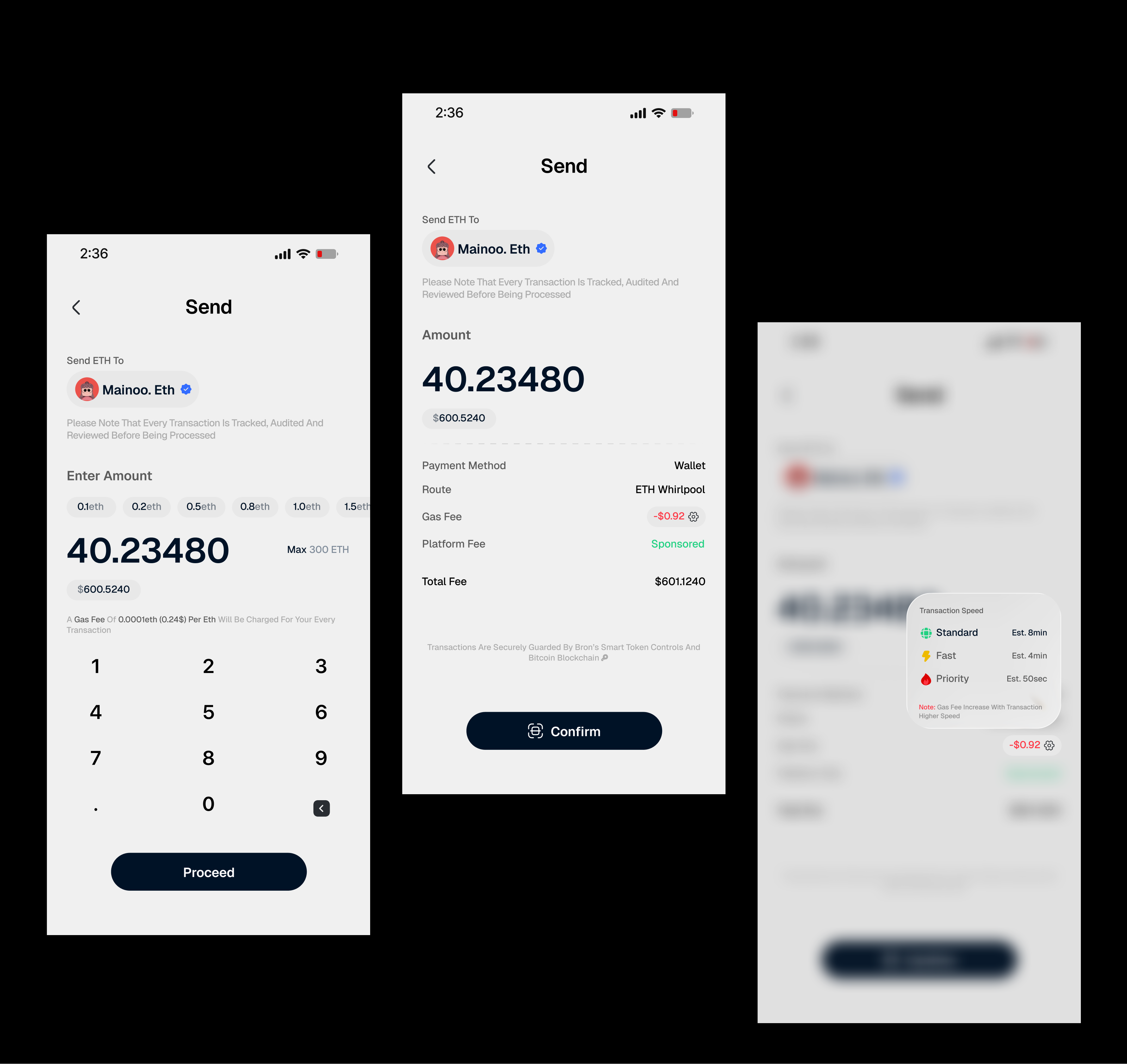 Bron App Send Flow Overview